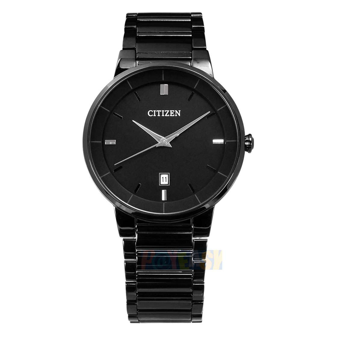 Citizen men's black stainless steel clearance watch