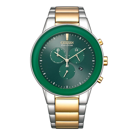 Citizen Eco-Drive Gents Watch Green Dial - AT2244-84X